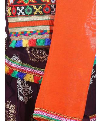 red Cotton printed  chaniya choli & dupatta 4