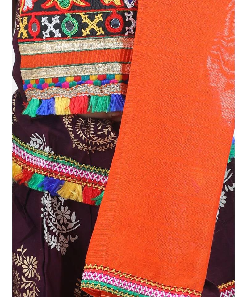 red Cotton printed  chaniya choli & dupatta
