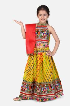 yellow Cotton printed  chaniya choli