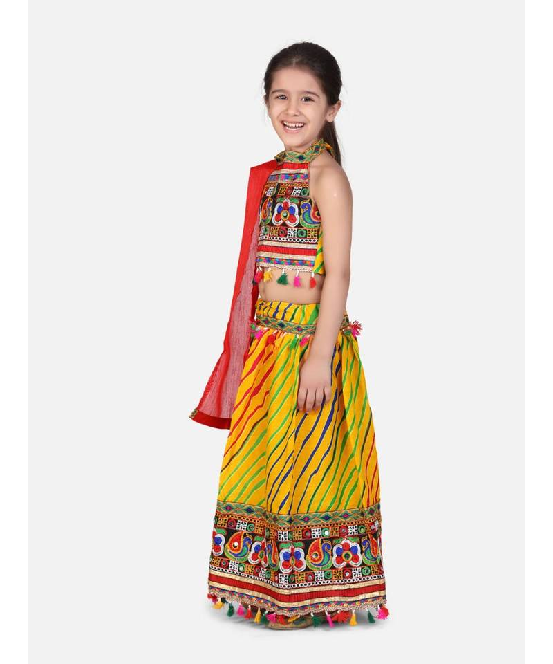 yellow Cotton printed  chaniya choli