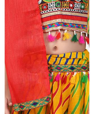 yellow Cotton printed  chaniya choli 3