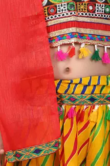 yellow Cotton printed  chaniya choli