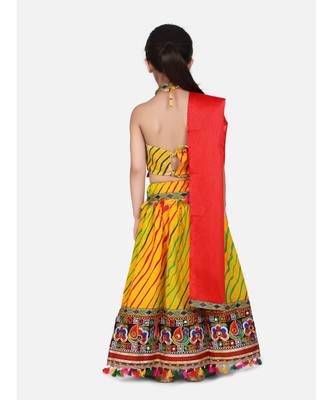 yellow Cotton printed  chaniya choli 4