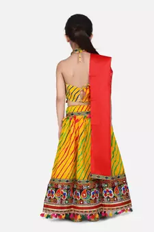 yellow Cotton printed  chaniya choli