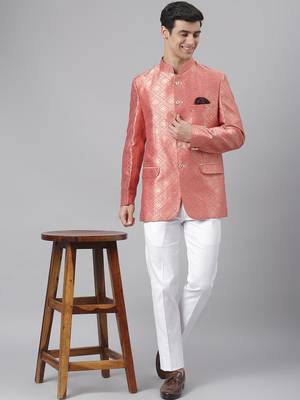 pink Polyester  printed stitched blazers 5