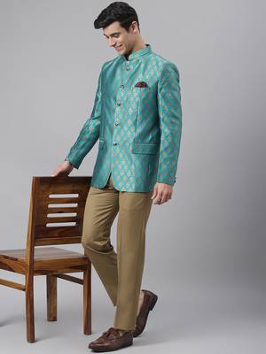 green Polyester  printed stitched blazers 5