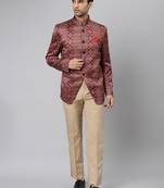 Brown Polyester  printed stitched  blazer