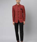 Brown Polyester  printed stitched  blazer