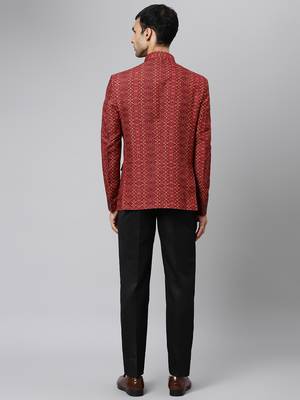 Brown Polyester  printed stitched  blazer 4