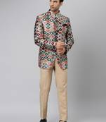 Grey Polyester  printed stitched  blazer