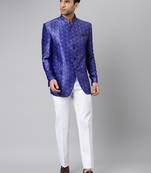 Blue Polyester  printed stitched  blazer