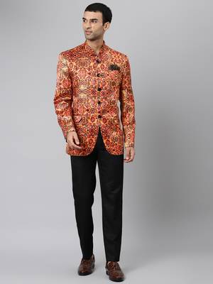 Golden Polyester  printed stitched  blazer 1