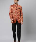 Golden Polyester  printed stitched  blazer