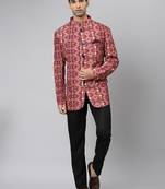 Brown Polyester  printed stitched  blazer