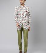 White Polyester  printed stitched  blazer