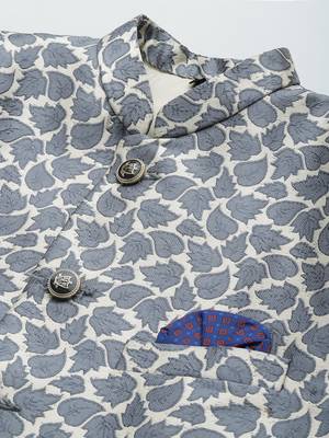 Grey Polyester  printed stitched  blazer 2