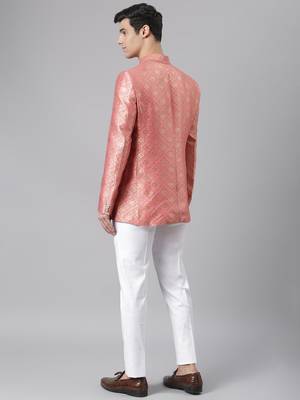 Pink Polyester  printed stitched  blazer 4