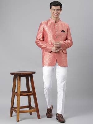 Pink Polyester  printed stitched  blazer 5