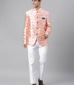 Pink Polyester  printed stitched  blazer