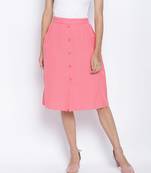 Vegas pink button down casual women skirt
