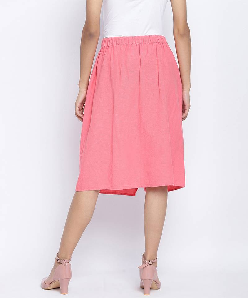 Vegas pink button down casual women skirt