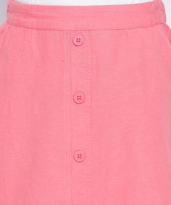 Vegas pink button down casual women skirt 5