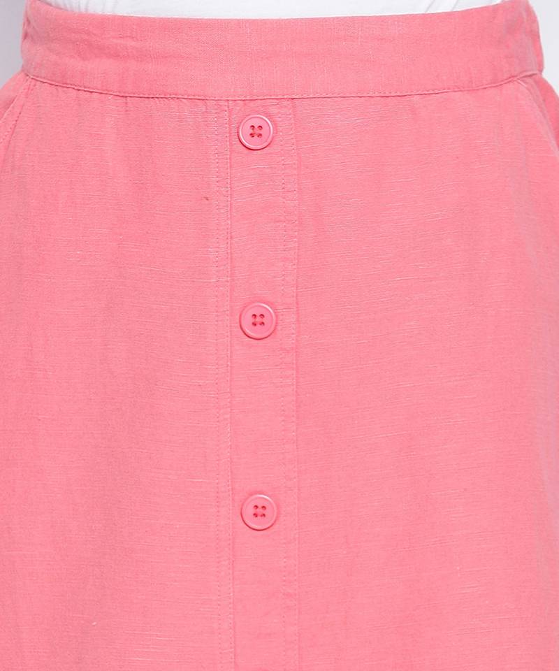 Vegas pink button down casual women skirt