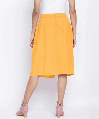Sun glaze solid button down women skirt 4