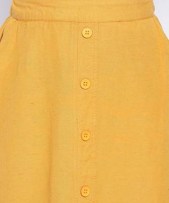 Sun glaze solid button down women skirt 5