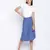 Dior Blue soild button dowm women skirt