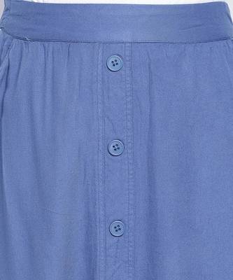 Dior Blue soild button dowm women skirt 5