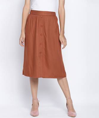 Troffer Brown button down women skirt 1