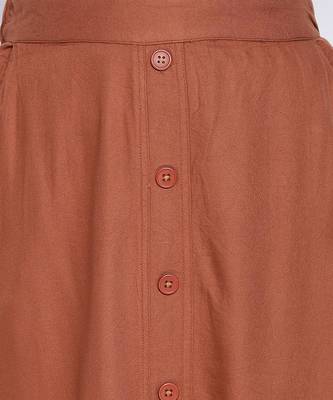 Troffer Brown button down women skirt 5