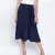 Zaffle solid Blue pleated women skirt