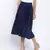 Zaffle solid Blue pleated women skirt