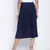 Zaffle solid Blue pleated women skirt