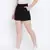 Dapper ritzy black elascticated casual women Linen shorts