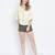 Crispy glint khaki causal women linen short
