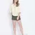 Crispy glint khaki causal women linen short