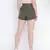Crispy glint khaki causal women linen short