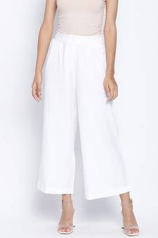 Oxolloxo Blanched white soft women linen blend pants