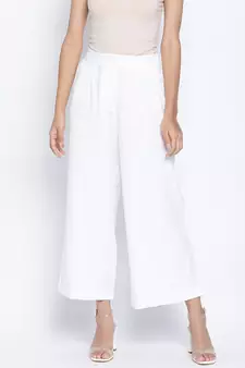 Oxolloxo Blanched white soft women linen blend pants