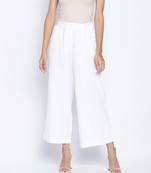 Oxolloxo Blanched white soft women linen blend pants