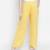 Daring yellow fallow maternity Smocking waist pants