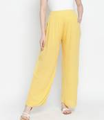 Daring yellow fallow maternity Smocking waist pants