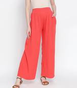 Ruby Red  flush maternity Smocking Waist pants
