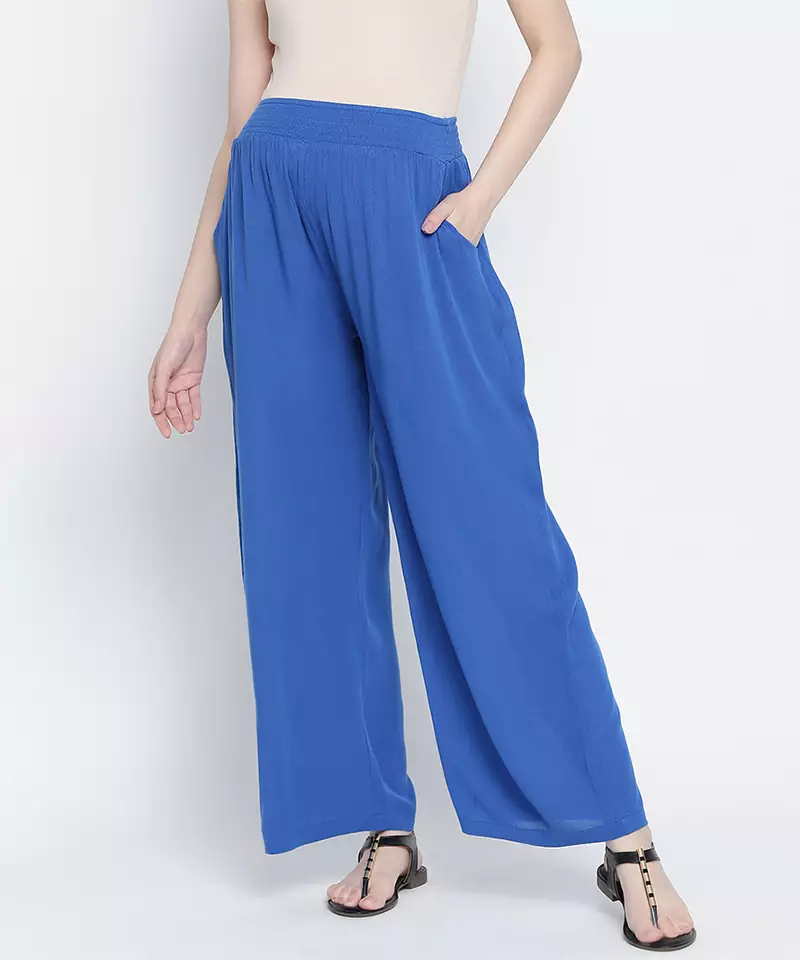 Blast aqua blue maternity Smocking Waist pants