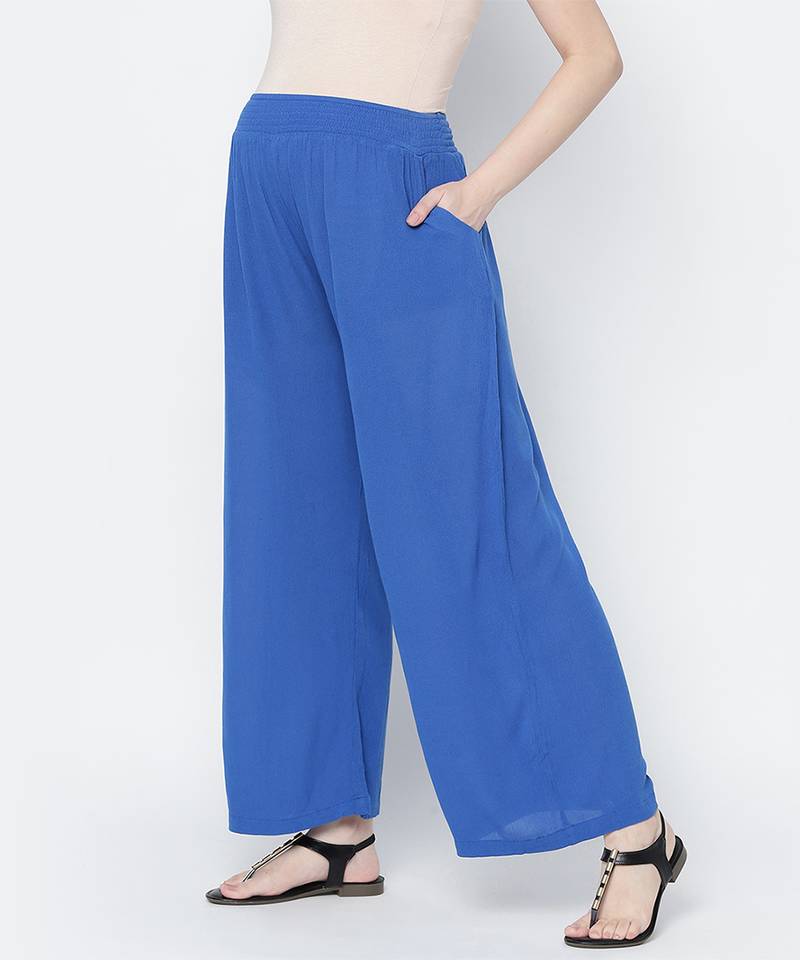 Blast aqua blue maternity Smocking Waist pants