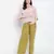 Young olive green maternity Smocking Waist pants