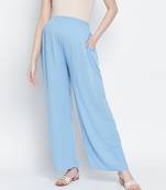 Blue soft  heart maternity Smocking Waist pants
